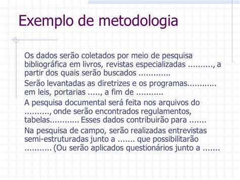 metodologia exemplos